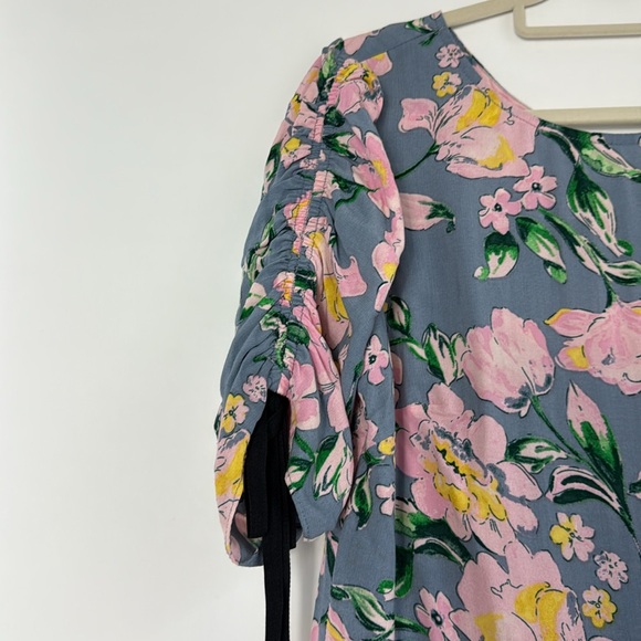 Donna Morgan Floral Print Dress with Blue, Pink and Yellow Flowers Size 8 - Picture 4 of 11